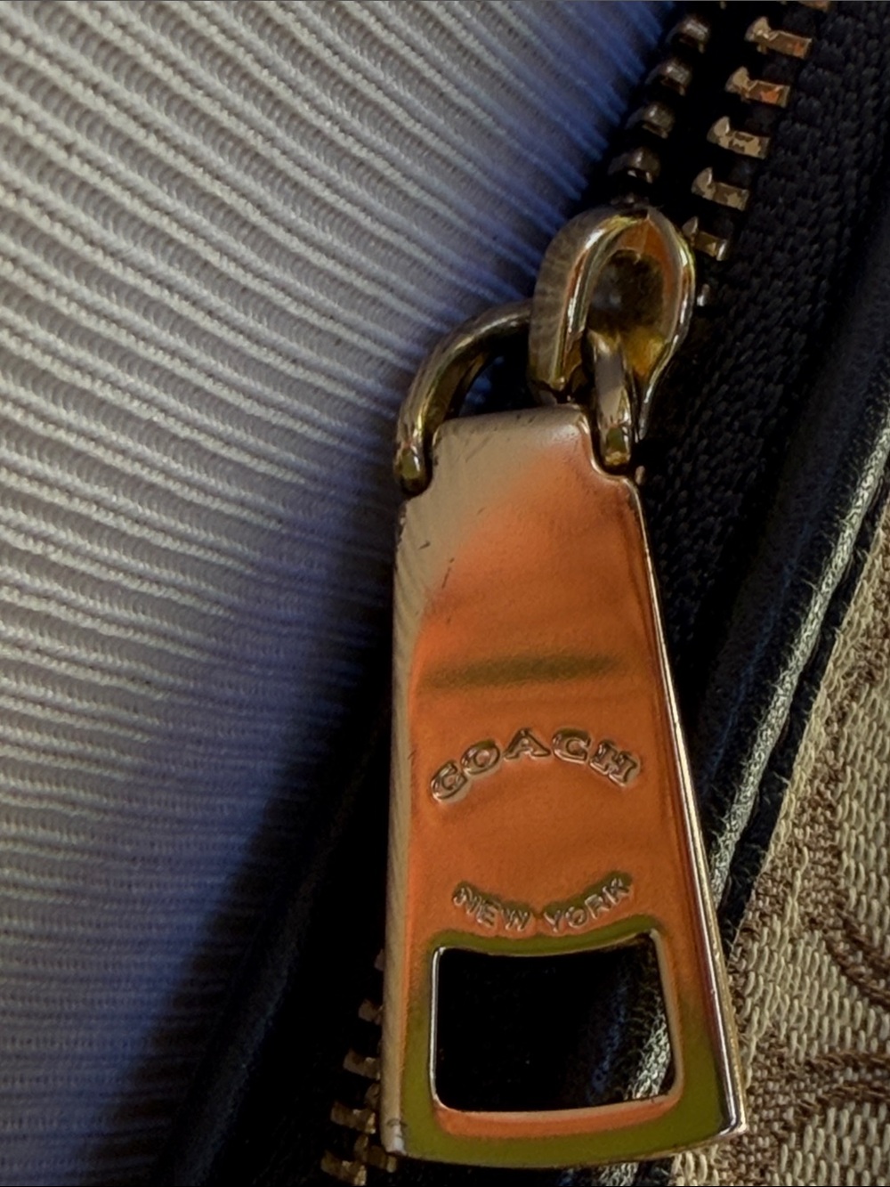 Coach Brown Signature Canvas Crossbody with Gold Dufflette - Picture 9 of 16